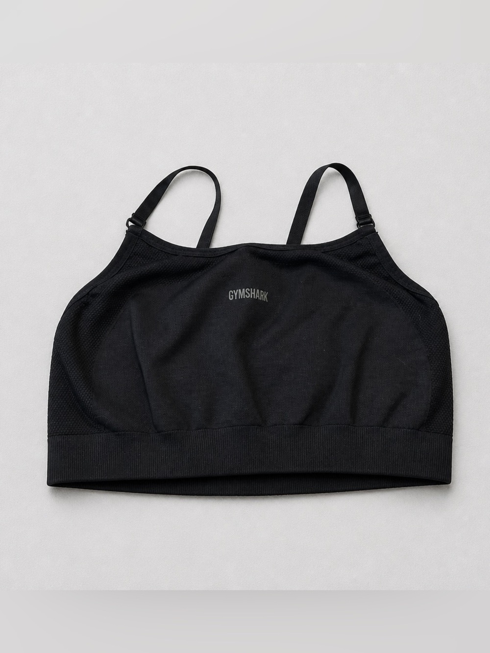 Gymshark Black Seamless Adjustable-Strap Crop Sports Bra